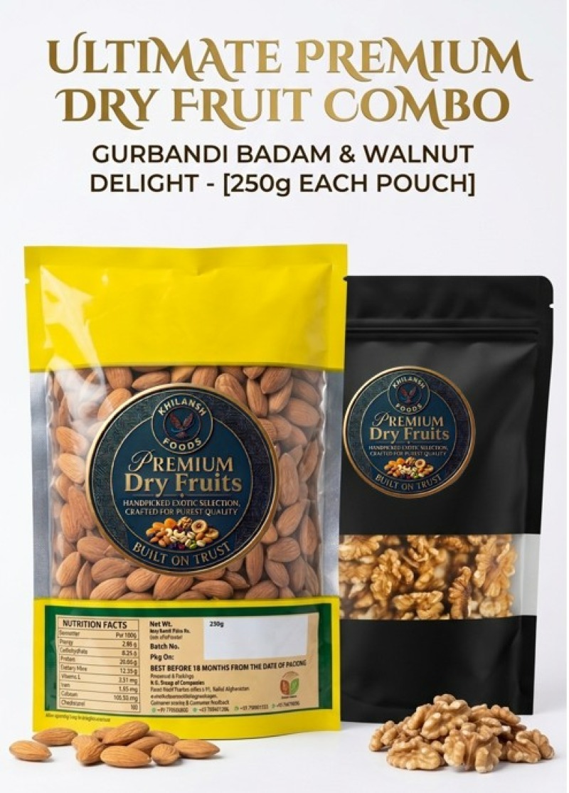 Afghani Gurbandi Almonds & Walnuts Combo | 250g Each