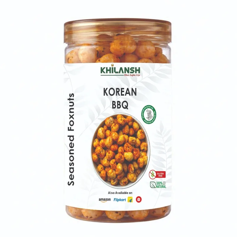 Healthy Korean BBQ Roasted Makhana (70gm) | Low-Calorie & High-Protein Crunchy Snack | Gluten-Free & Naturally Roasted