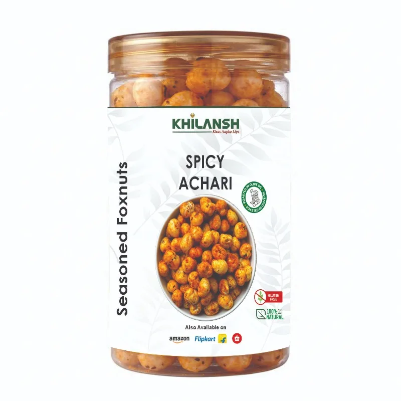 Healthy Spicy Achari Roasted Makhana (70gm) | Low-Calorie & High-Protein Crunchy Snack | Gluten-Free & Naturally Roasted