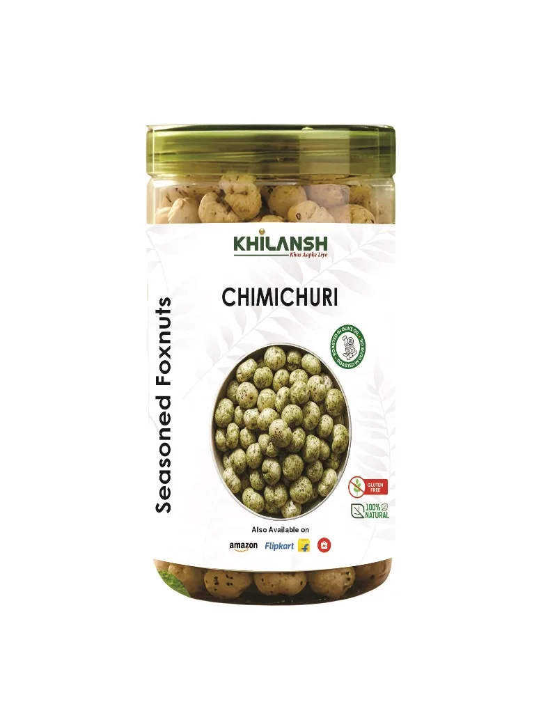 Healthy Chimi Churri Roasted Makhana (70gm) | Low-Calorie & High-Protein Crunchy Snack | Gluten-Free & Naturally Roasted