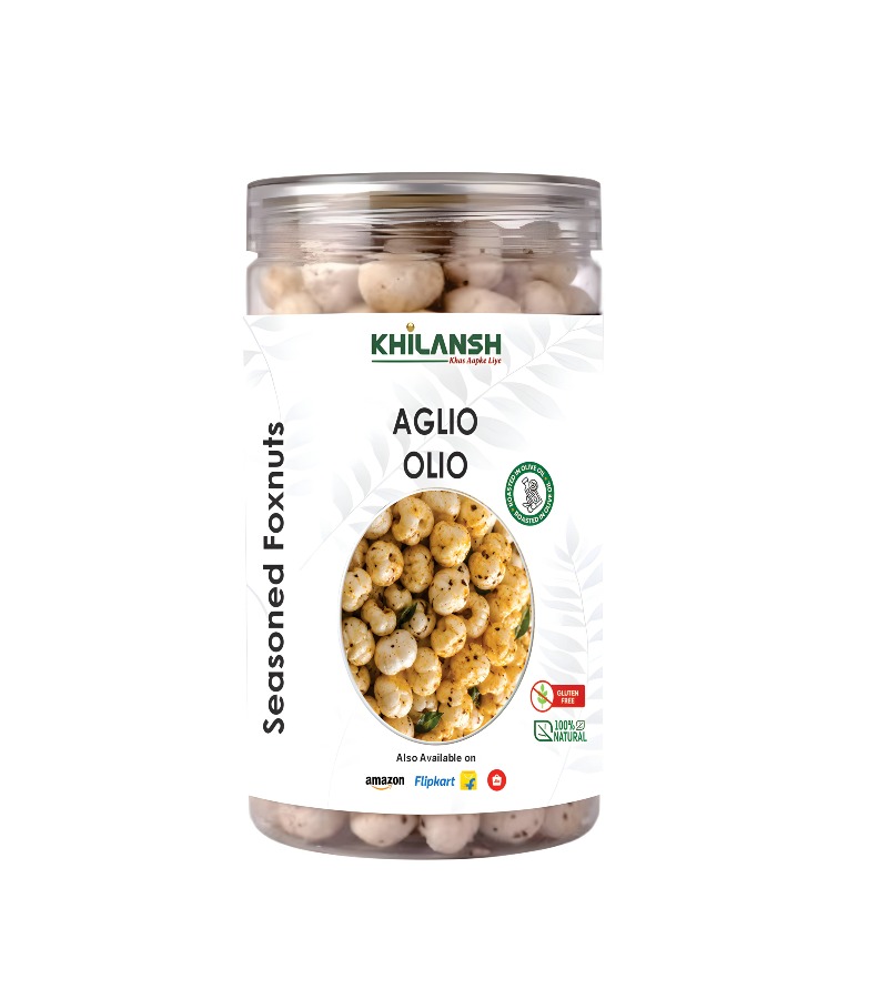 Healthy Aglio Oilo Roasted Makhana (70gm) | Low-Calorie & High-Protein Crunchy Snack | Gluten-Free & Naturally Roasted