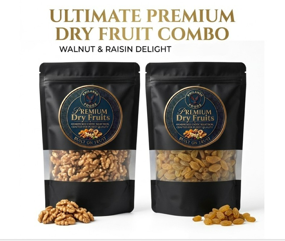 Premium Walnuts (Akhrot) & Raisins (Kishmish) Combo | 250g Each