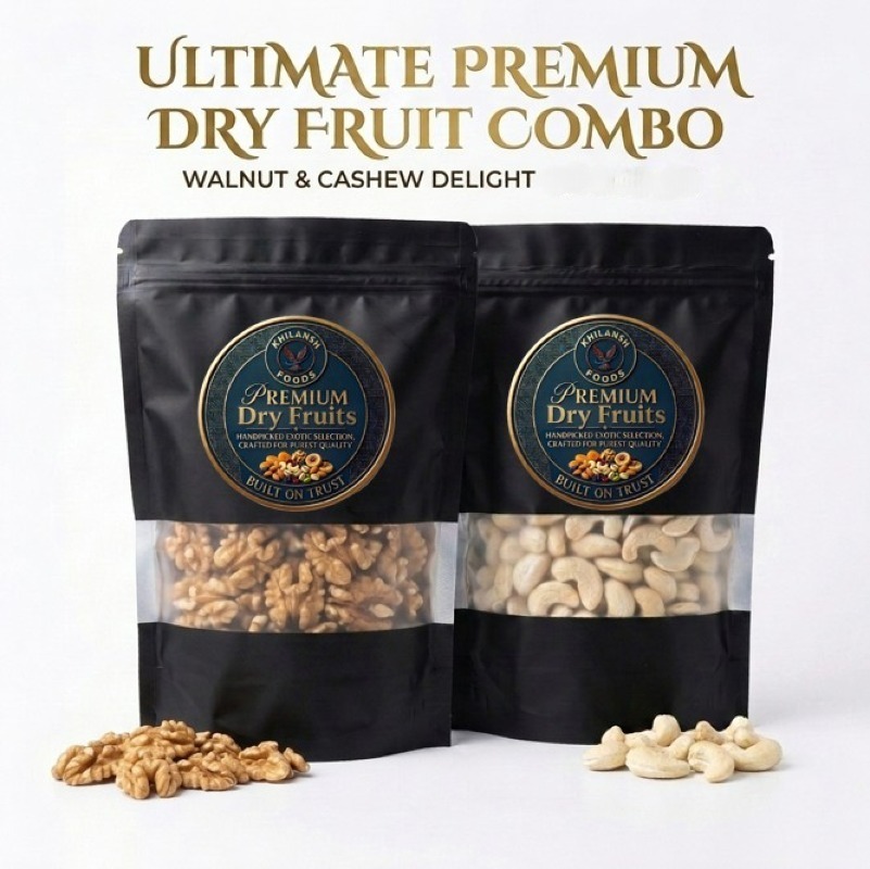 Premium Cashews (Kaju) & Walnuts (Akhrot) Combo | 250g Each