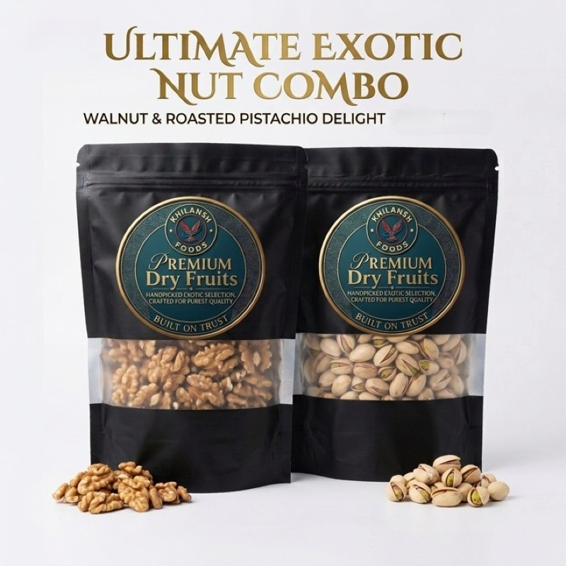 Premium Walnuts (Akhrot) & Pistachios (Pista) Combo | 250g Each