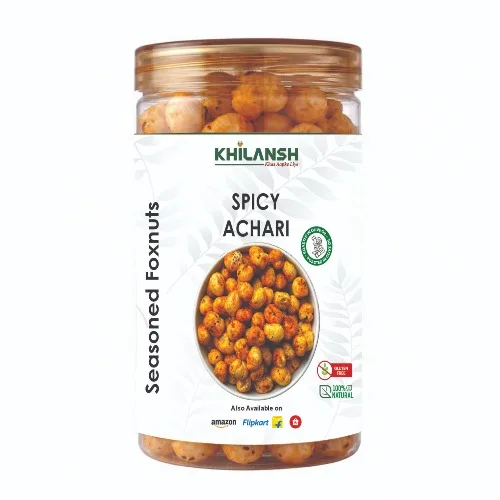 Healthy Spicy Achari Roasted Makhana (70gm) | Low-Calorie & High-Protein Crunchy Snack | Gluten-Free & Naturally Roasted
