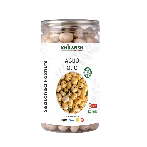 Healthy Aglio Oilo Roasted Makhana (70gm) | Low-Calorie & High-Protein Crunchy Snack | Gluten-Free & Naturally Roasted