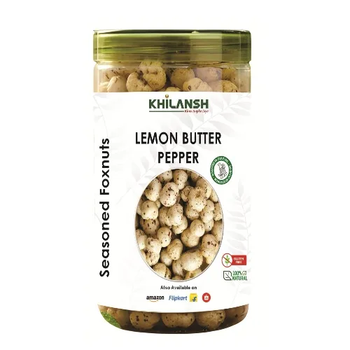 Lemon Butter Pepper Roasted Makhana in Olive Oil – Gluten-Free & Low-Calorie | 70g